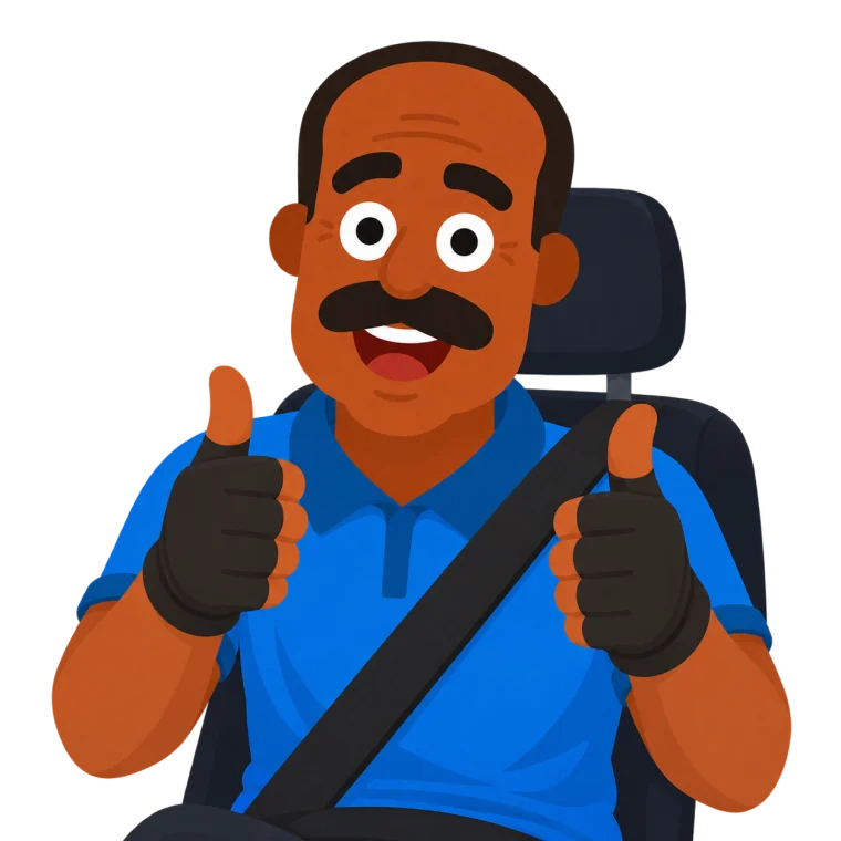 Ray giving a thumbs up.